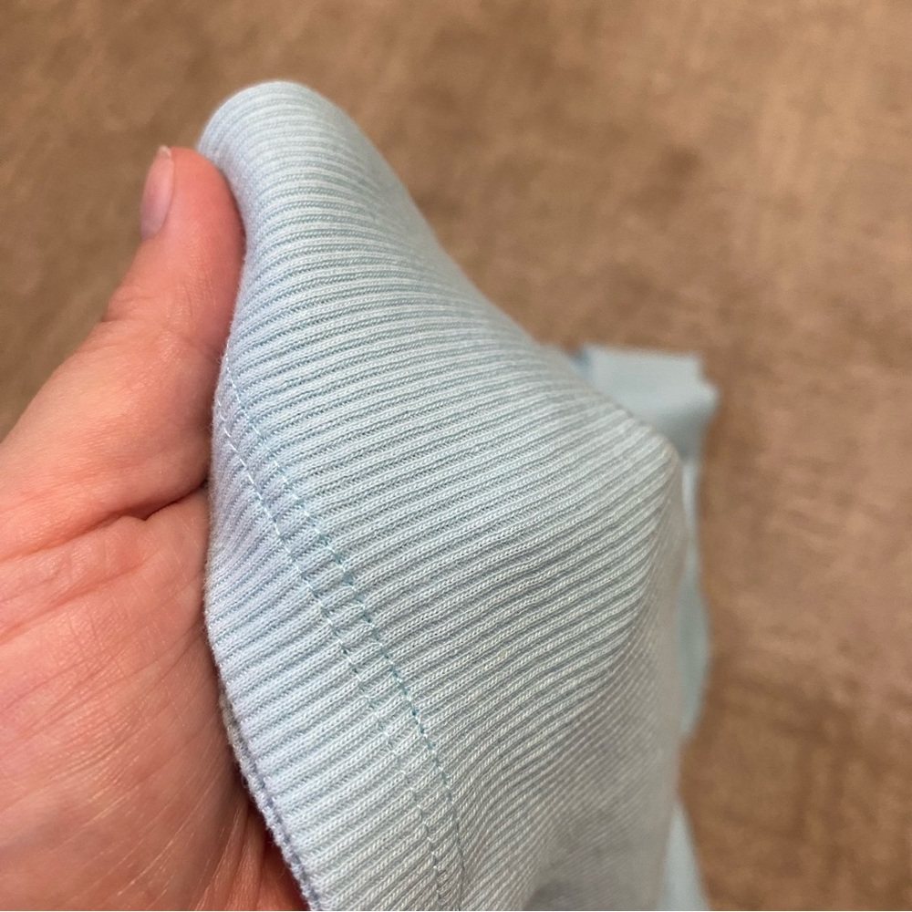 {Zara} Baby Blue Ribbed Sleeveless Crop Top | Ruffles ~ Size Small - Picture 12 of 16